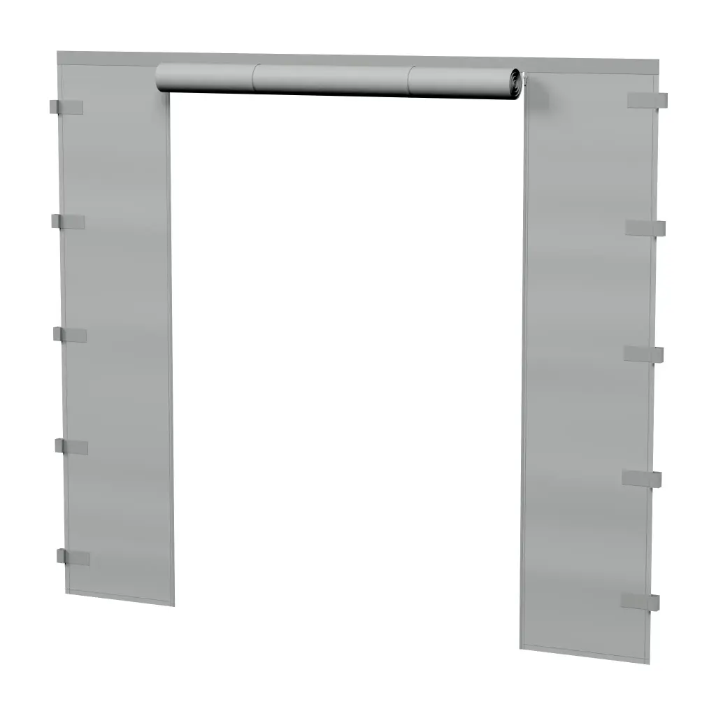 2 m Seitenwand mit Türe (Silber)